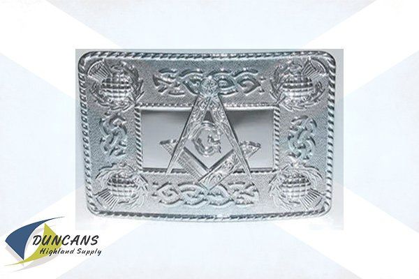 Masonic Celtic Thistle Buckle - Chrome